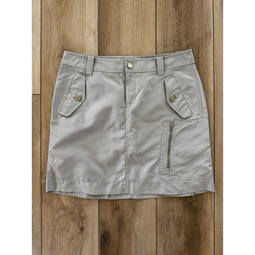 Ralph Lauren Golf Skort Beige Gray Pleated Athletic Tennis Preppy Skirt Size 4